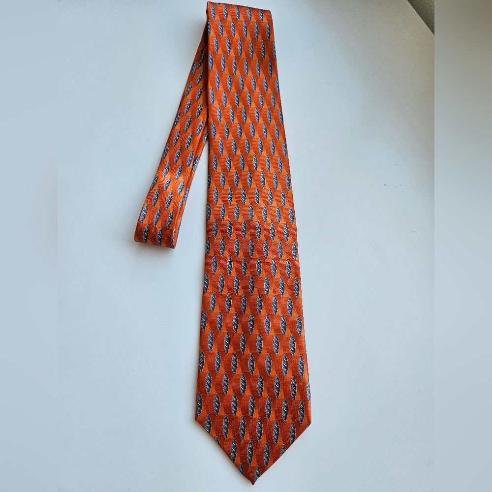 Faberge des.n 218 Nectarine & Royal Blue Limited Print Silk Tie